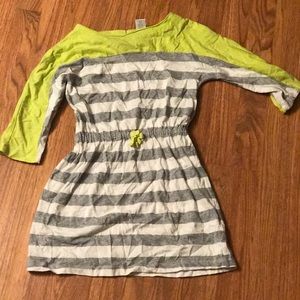 Gymboree Girls Grey and lime green knit dress